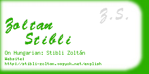 zoltan stibli business card