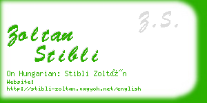 zoltan stibli business card